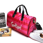 Stripe Side Shoe Pocket Duffel Bag