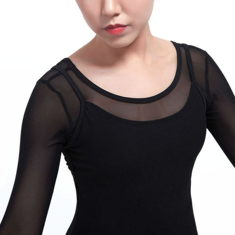 See Through Half Sleeve Gymnast Leotard
