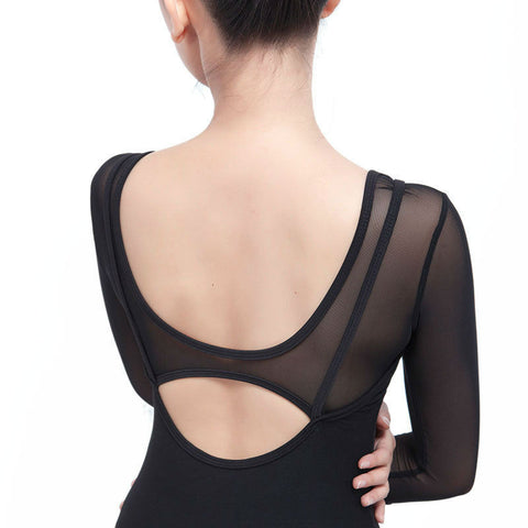 See Through Half Sleeve Gymnast Leotard
