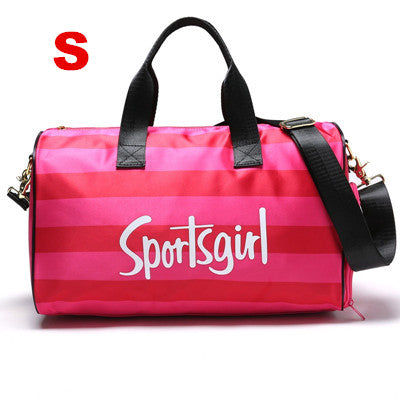 Stripe Side Shoe Pocket Duffel Bag
