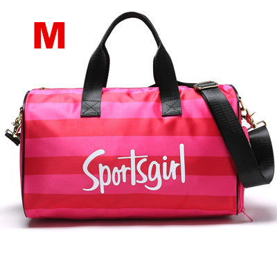 Stripe Side Shoe Pocket Duffel Bag