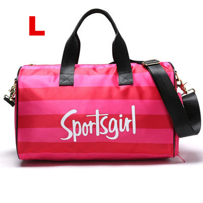 Stripe Side Shoe Pocket Duffel Bag